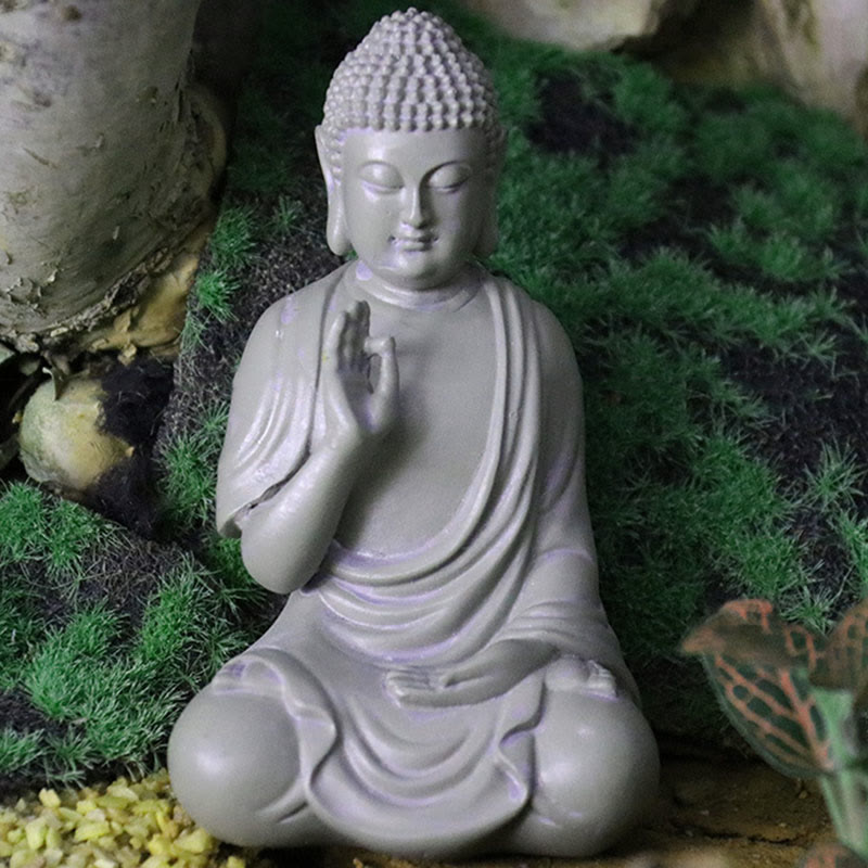 Buddha Stones, kleine Meditations- und Gebetsstatue aus Kunstharz, Mitgefühl, Dekoration für den Schreibtisch zu Hause - image 9