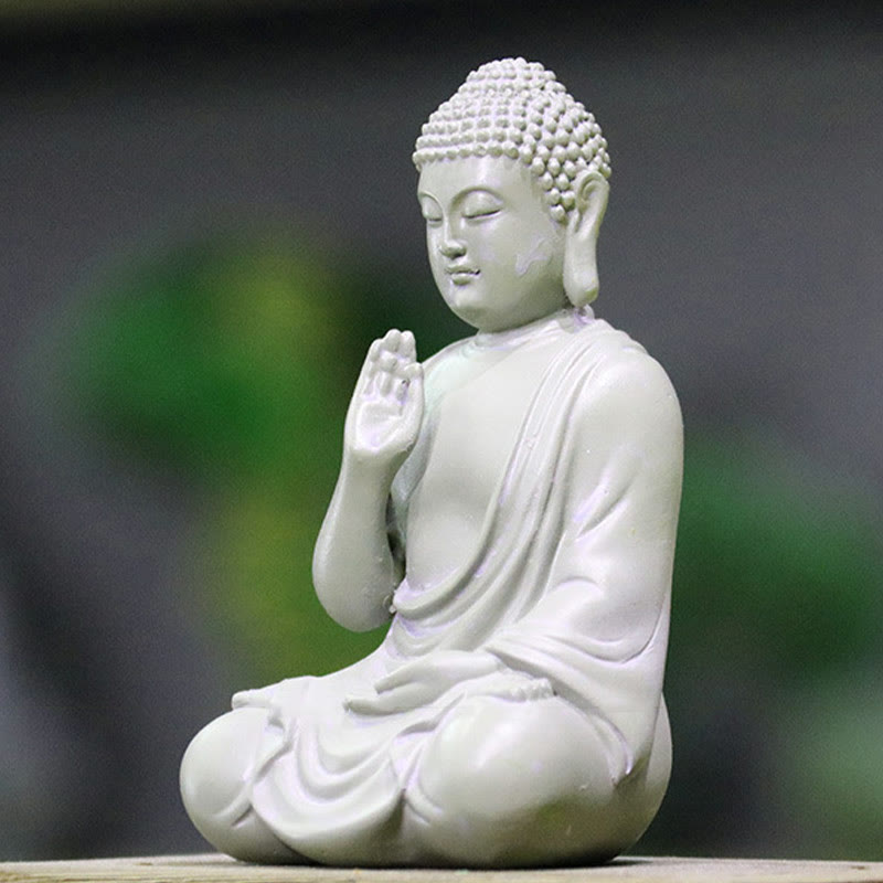 Buddha Stones, kleine Meditations- und Gebetsstatue aus Kunstharz, Mitgefühl, Dekoration für den Schreibtisch zu Hause