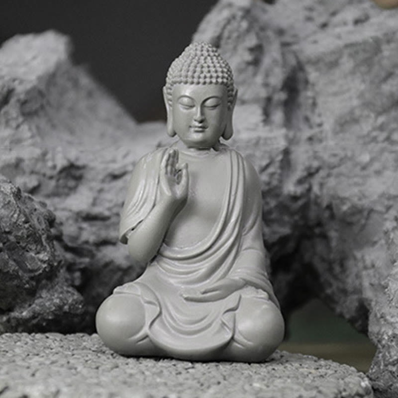 Buddha Stones, kleine Meditations- und Gebetsstatue aus Kunstharz, Mitgefühl, Dekoration für den Schreibtisch zu Hause - image 11