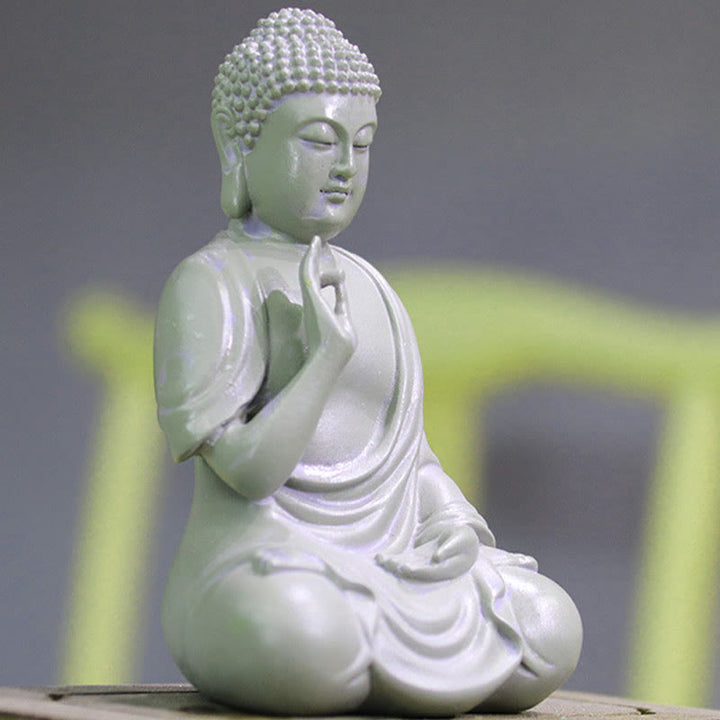 Buddha Stones, kleine Meditations- und Gebetsstatue aus Kunstharz, Mitgefühl, Dekoration für den Schreibtisch zu Hause