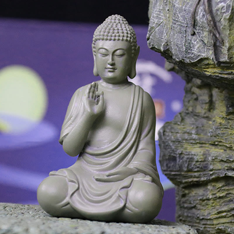 Buddha Stones, kleine Meditations- und Gebetsstatue aus Kunstharz, Mitgefühl, Dekoration für den Schreibtisch zu Hause - image 8