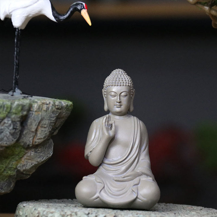 Buddha Stones, kleine Meditations- und Gebetsstatue aus Kunstharz, Mitgefühl, Dekoration für den Schreibtisch zu Hause - image 15