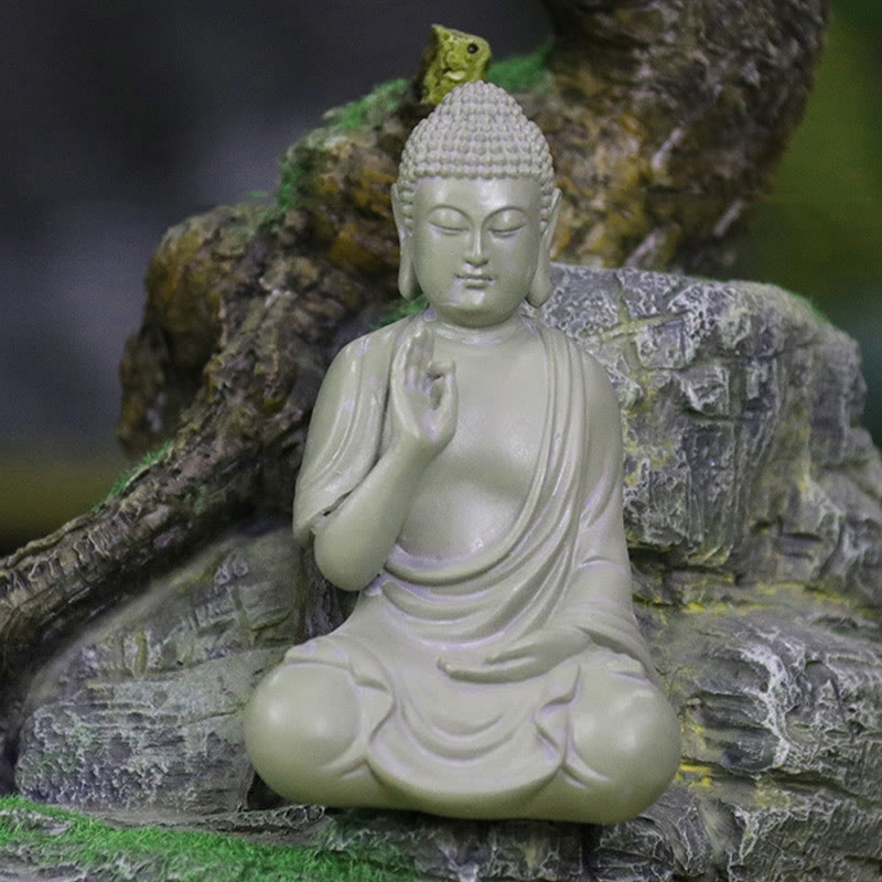 Buddha Stones, kleine Meditations- und Gebetsstatue aus Kunstharz, Mitgefühl, Dekoration für den Schreibtisch zu Hause