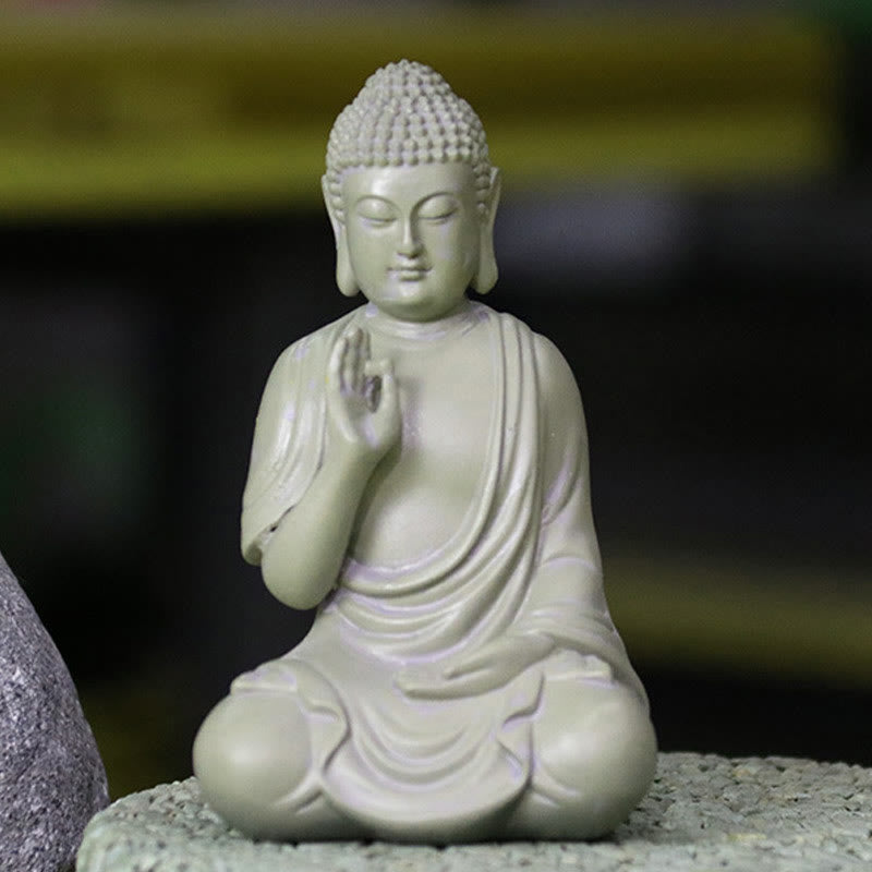 Buddha Stones, kleine Meditations- und Gebetsstatue aus Kunstharz, Mitgefühl, Dekoration für den Schreibtisch zu Hause