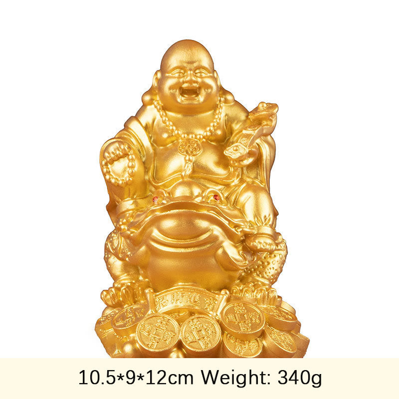 Buddha Stones, lachender Buddha, Feng Shui, Frosch, Kröte, Kupfermünzen, ziehen Reichtum an, Harzstatue, Heimdekoration