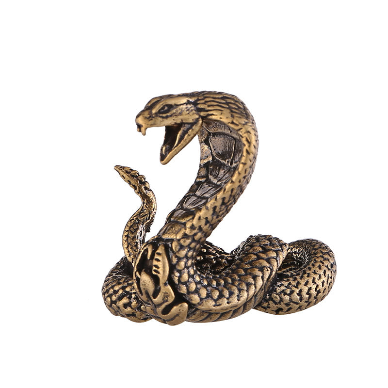 Buddha Stones ​​Mini Kleine Jahr der Schlange Cobra Messing Kupfer Hause Dekoration - image 4