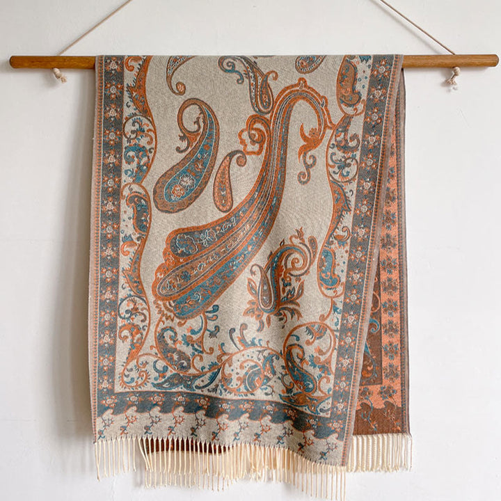 Buddha Stones, tibetischer Cashew-Blumen-Quastenschal, Herbst-Winter, gemütlicher Reiseschal, Wickeltuch - image 42