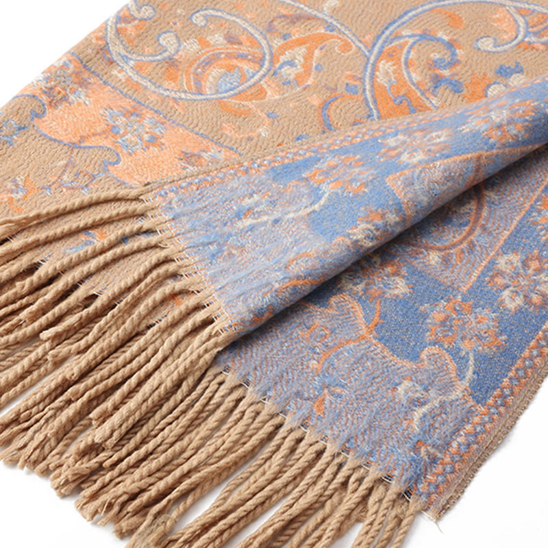 Buddha Stones, tibetischer Cashew-Blumen-Quastenschal, Herbst-Winter, gemütlicher Reiseschal, Wickeltuch - image 36