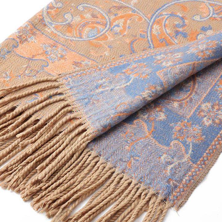 Buddha Stones, tibetischer Cashew-Blumen-Quastenschal, Herbst-Winter, gemütlicher Reiseschal, Wickeltuch - image 36