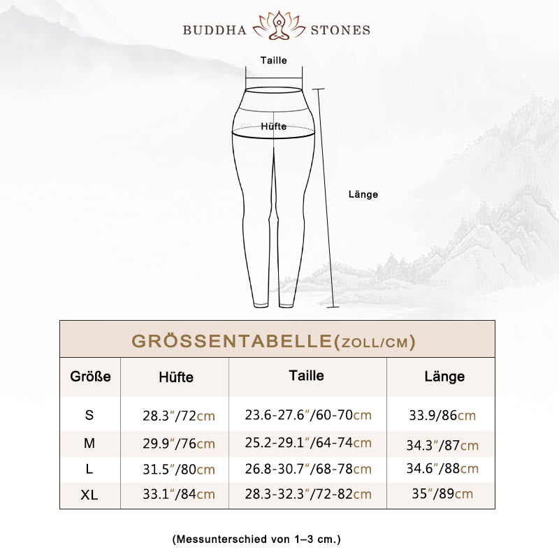 Buddha Stones Lotus Kirschblüte Farbverlauf Pfauendruck Lycra Stoff Fitness Leggings Damen Yogahose