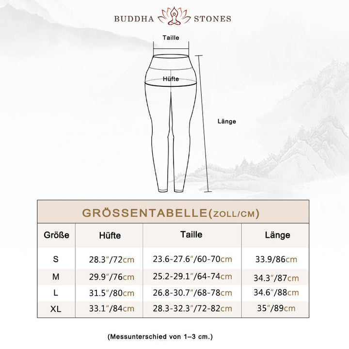 Buddha Stones Lotus Kirschblüte Farbverlauf Pfauendruck Lycra Stoff Fitness Leggings Damen Yogahose