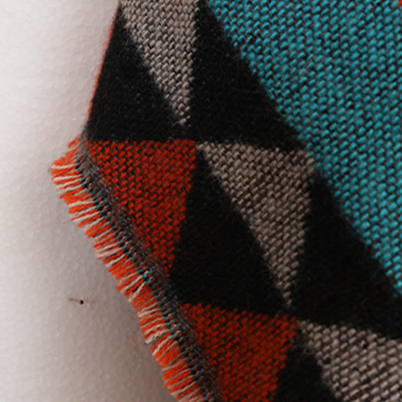 Buddha Stones, tibetisch, orange, geometrisches Rautenmuster, Quasten, Schal, Herbst/Winter, warmer Schal, Wickeltuch - image 19