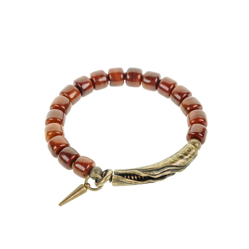 Buddha Stones, Knochenperlen, Kupferkegel-Anhänger, Stärke-Armband