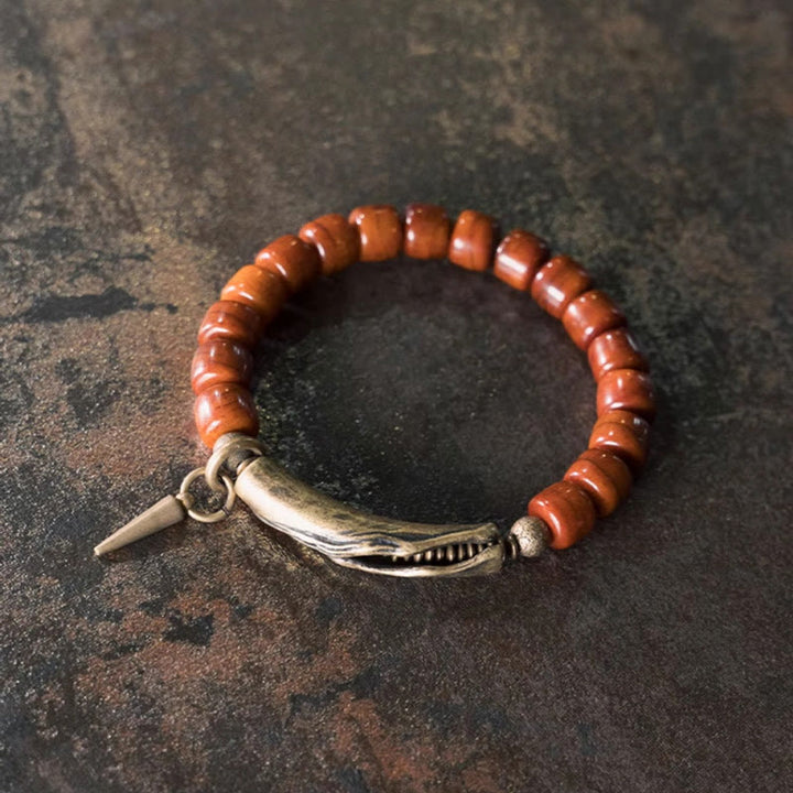 Buddha Stones, Knochenperlen, Kupferkegel-Anhänger, Stärke-Armband
