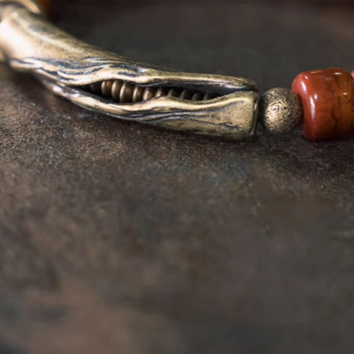 Buddha Stones, Knochenperlen, Kupferkegel-Anhänger, Stärke-Armband