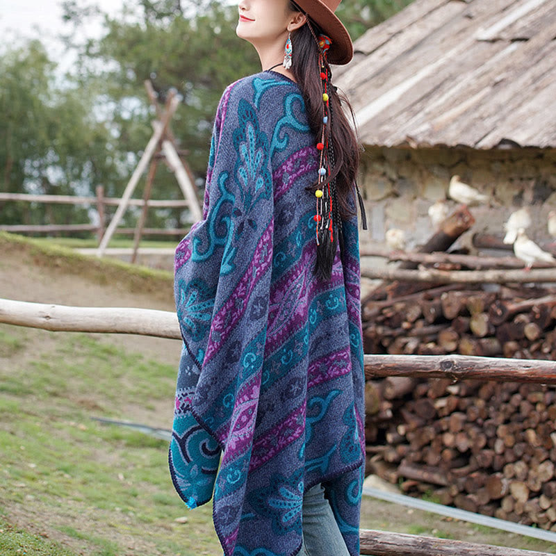 Buddha Stones, tibetische geometrische horizontale Streifen, Blumenmuster, Schal, Herbst/Winter, warm, weicher Schal, Wickeltuch - image 8