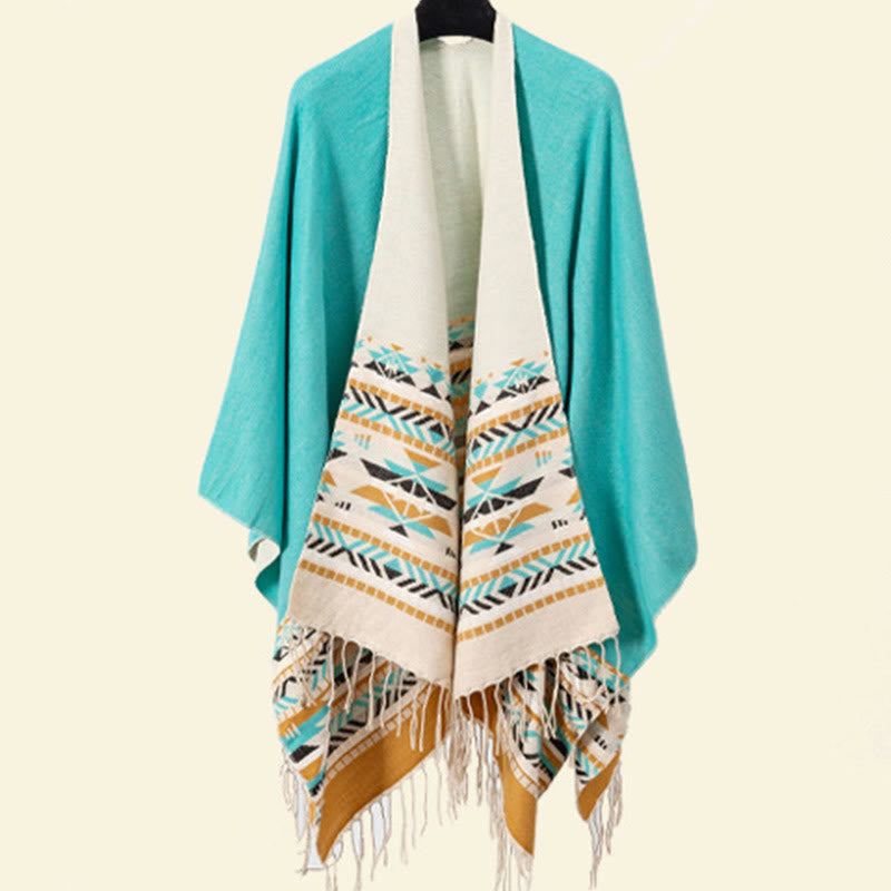 Buddha Stones, tibetisches geometrisches Rautenmuster, Quasten, Schal, Herbst/Winter, warm, gemütlich, Schal, Wickeltuch - image 28