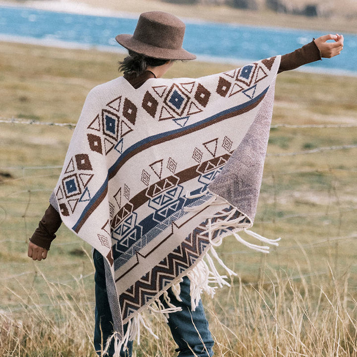 Buddha Stones, tibetische Wellen, Streifen, Geometrie, Quasten, Schal, Herbst/Winter, gemütlicher Schal, Wickeltuch - image 2