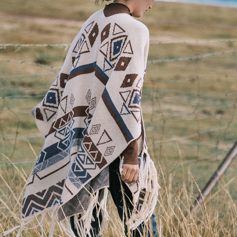 Buddha Stones, tibetische Wellen, Streifen, Geometrie, Quasten, Schal, Herbst/Winter, gemütlicher Schal, Wickeltuch - image 4