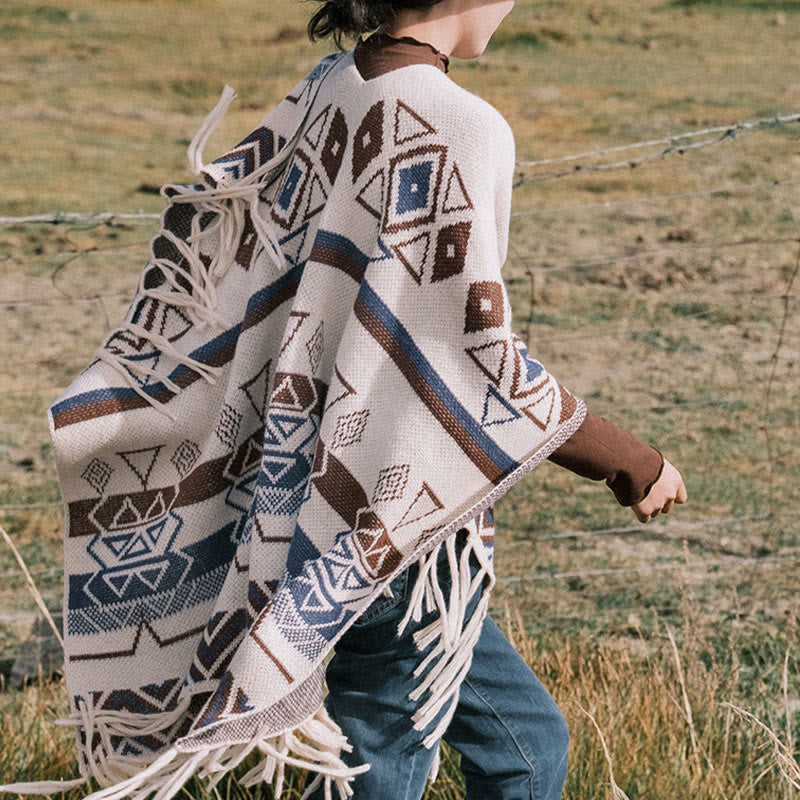 Buddha Stones, tibetische Wellen, Streifen, Geometrie, Quasten, Schal, Herbst/Winter, gemütlicher Schal, Wickeltuch - image 8