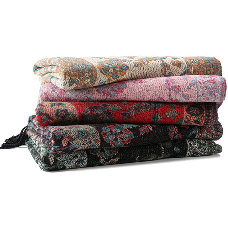 Buddha Stones, tibetische Cashew-Blüten, Blätter, Ranken, Quasten, Schal, Herbst/Winter, weicher, gemütlicher Schal, Wickeltuch - image 37