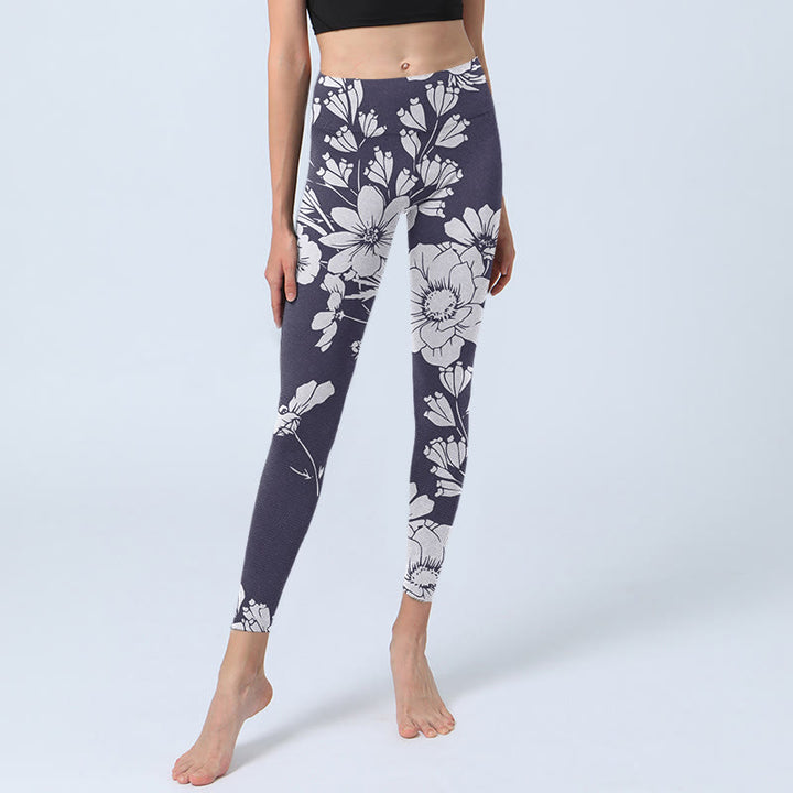 Buddha Stones Blumen Blüten Druck Sport Fitness Leggings frauen Yoga Hosen