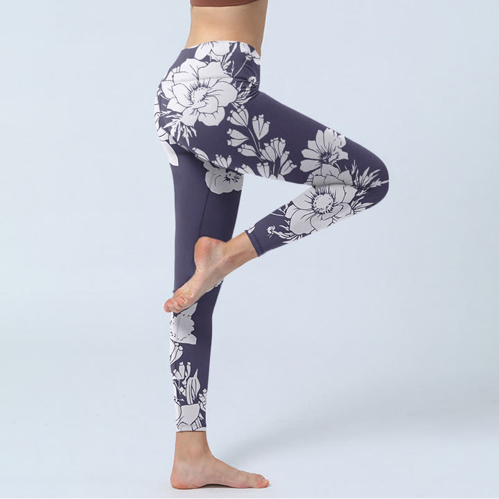 Buddha Stones Blumen Blüten Druck Sport Fitness Leggings frauen Yoga Hosen