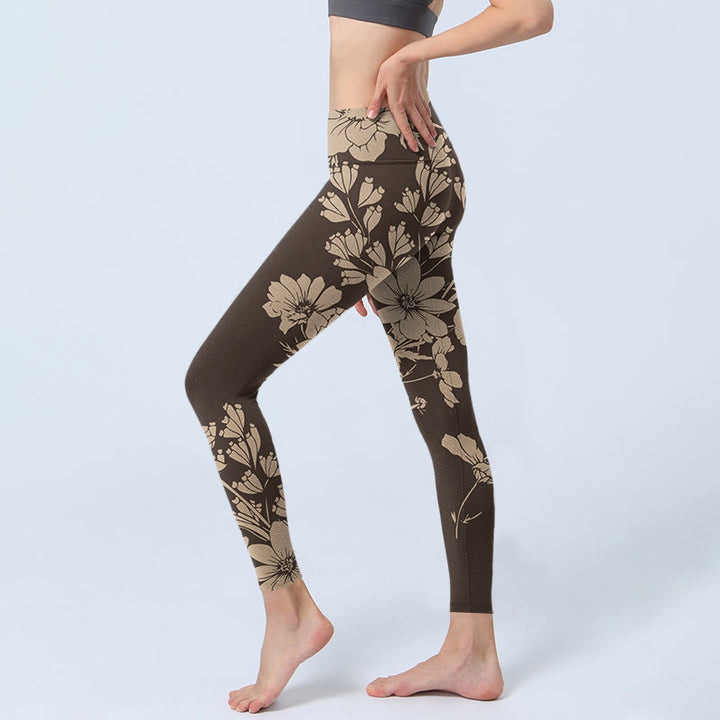 Buddha Stones Blumen Blüten Druck Sport Fitness Leggings frauen Yoga Hosen