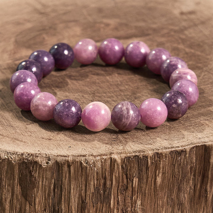 Buddha Stones Positives Armband aus violettem Glimmerstein