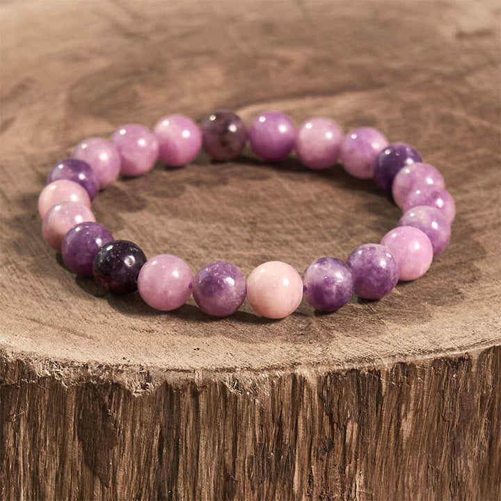 Buddha Stones Positives Armband aus violettem Glimmerstein