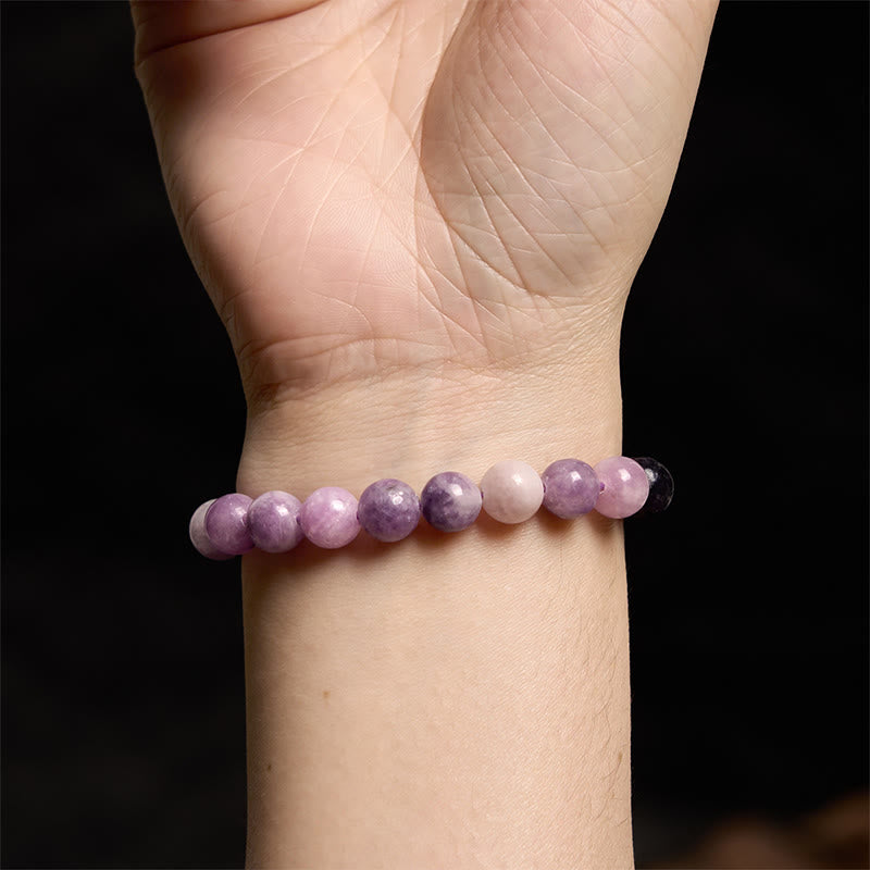 Buddha Stones Positives Armband aus violettem Glimmerstein