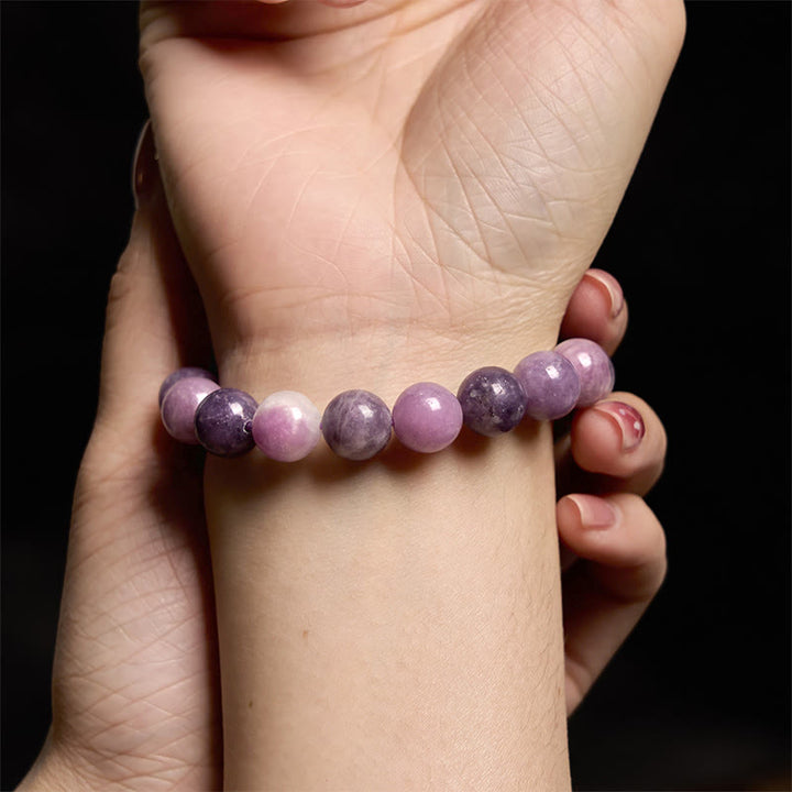 Buddha Stones Positives Armband aus violettem Glimmerstein