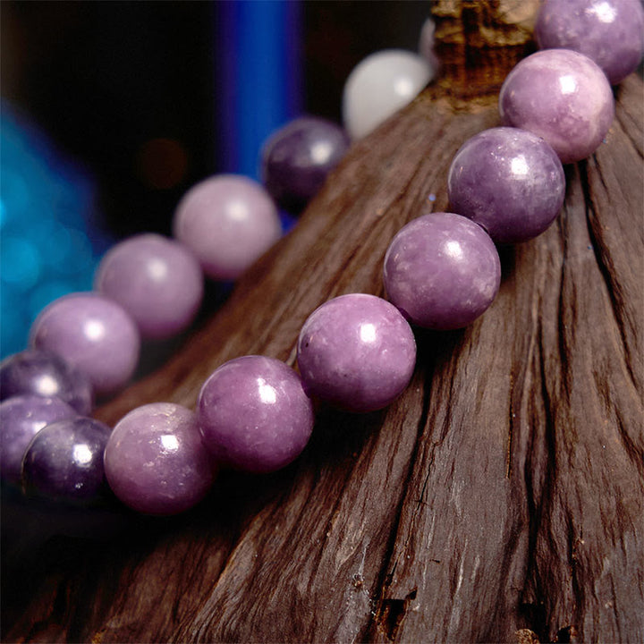 Buddha Stones Positives Armband aus violettem Glimmerstein