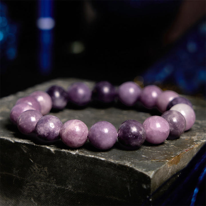 Buddha Stones Positives Armband aus violettem Glimmerstein