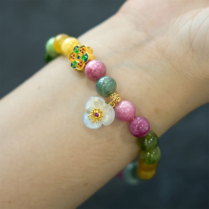 Buddha Stones Turmalin Weisheitsblumenarmband