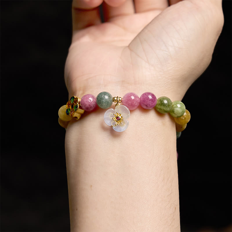 Buddha Stones Turmalin Weisheitsblumenarmband