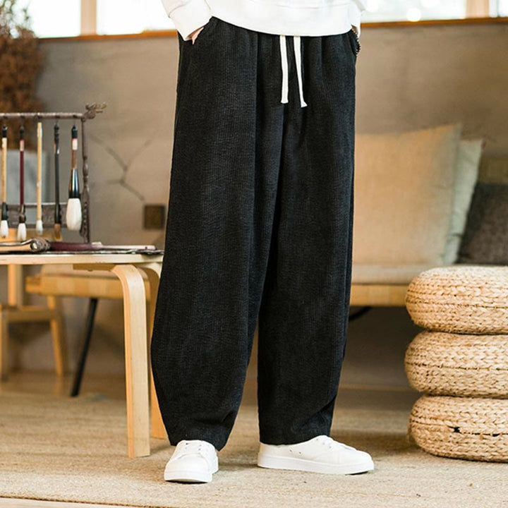 Buddha Stones Herbst Winter Herren Kordelzug Cord Haremshose mit Taschen - image 10