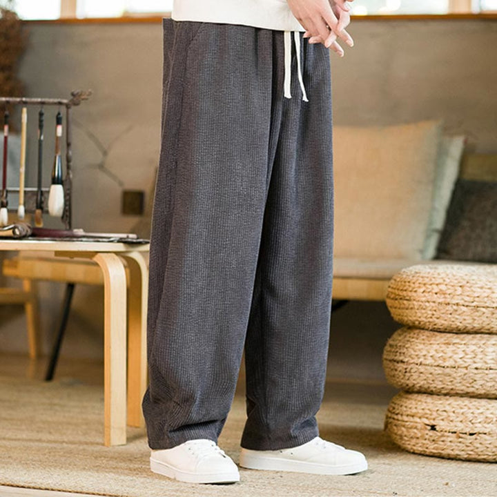 Buddha Stones Herbst Winter Herren Kordelzug Cord Haremshose mit Taschen - image 14