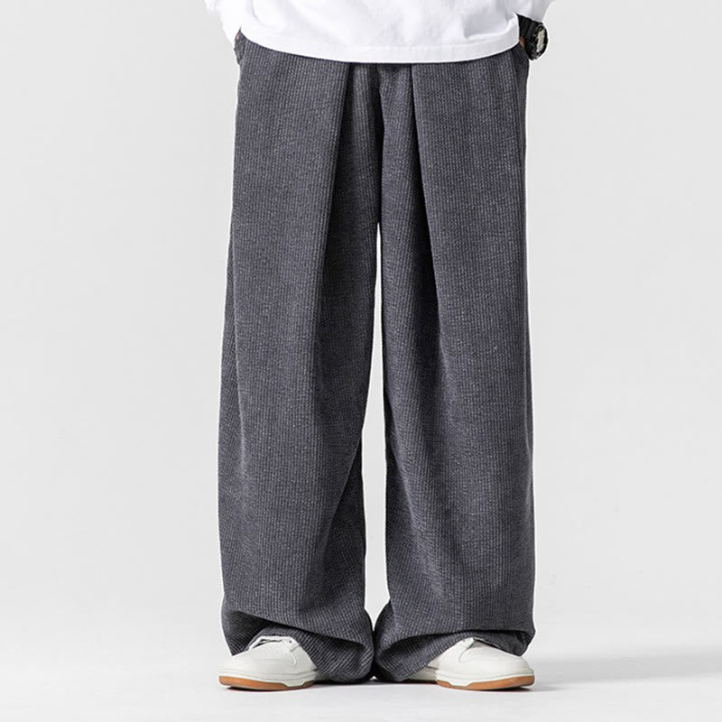 Buddha Stones Cordhose für Herren, einfarbig, weites Bein, mit Taschen - image 1