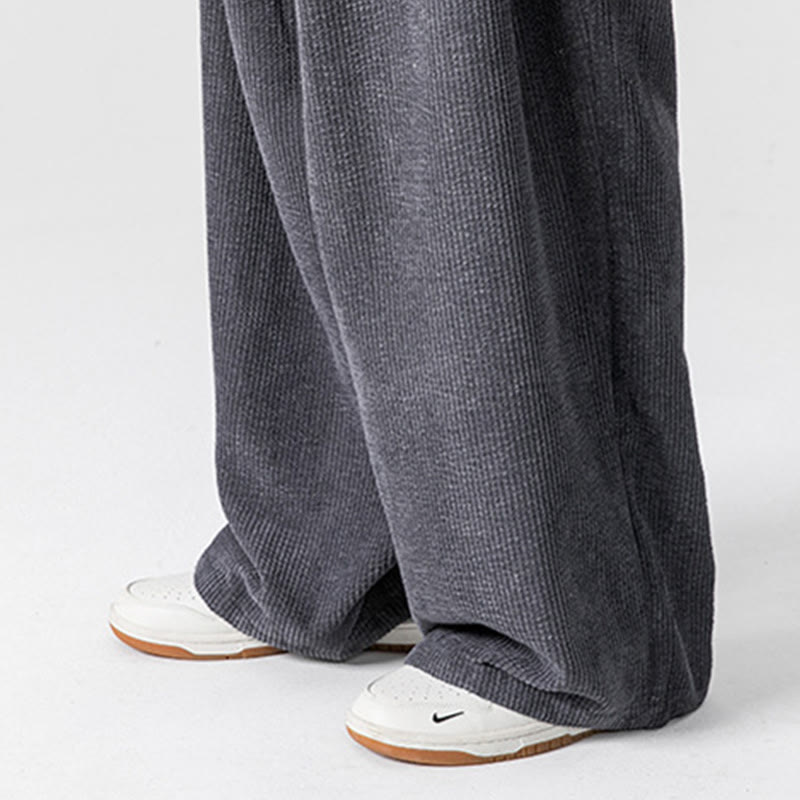Buddha Stones - Einfarbige Herrenhose aus Baumwollcord mit weitem Bein und Taschen - image 12
