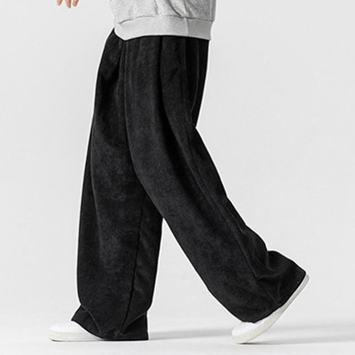 Buddha Stones - Einfarbige Herrenhose aus Baumwollcord mit weitem Bein und Taschen - image 26