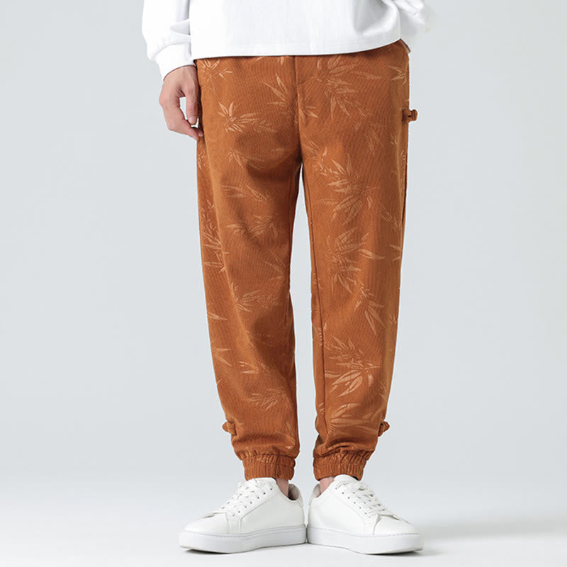 Buddha Stones Herbst Winter Bambus Herren Froschknopf Cordhose mit Taschen - image 1