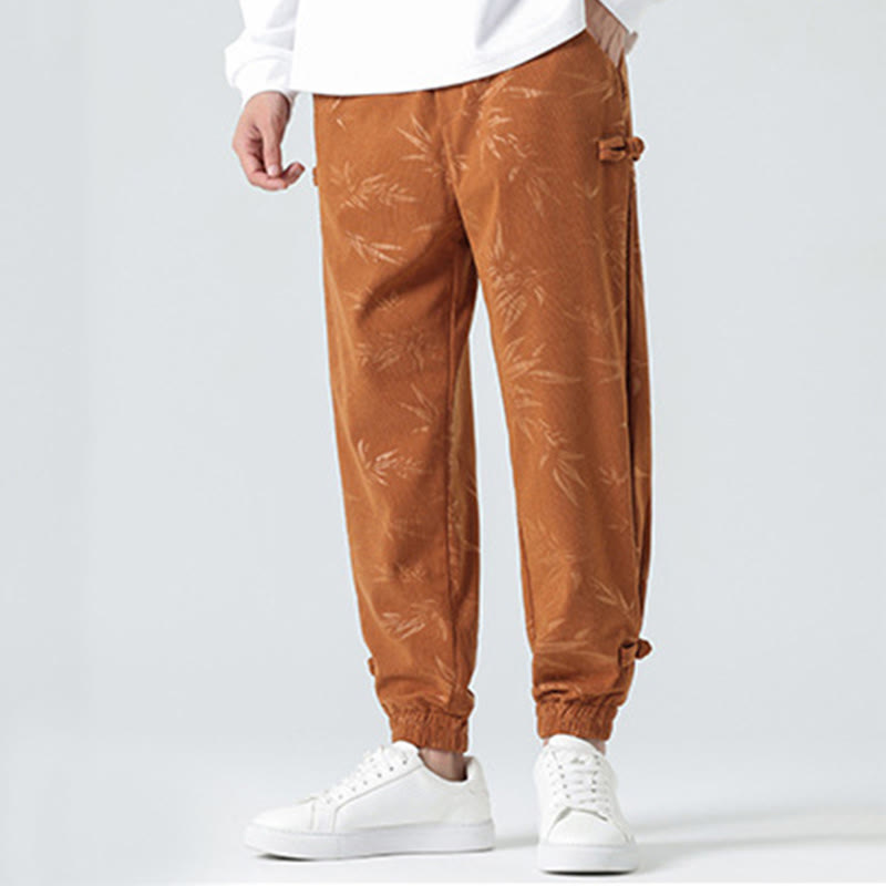 Buddha Stones Herbst Winter Bambus Herren Froschknopf Cordhose mit Taschen - image 7