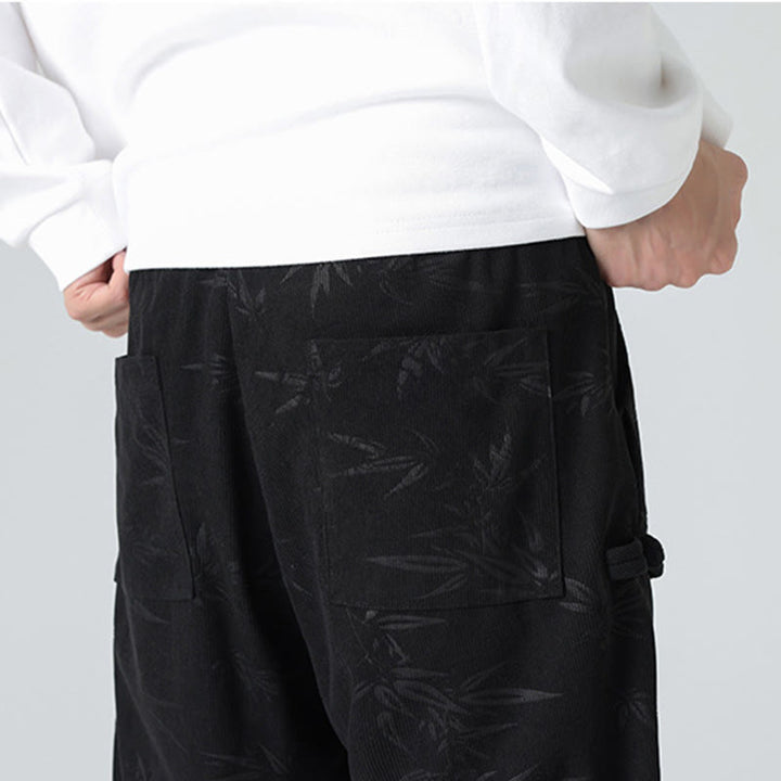 Buddha Stones Herbst Winter Bambus Herren Froschknopf Cordhose mit Taschen - image 18