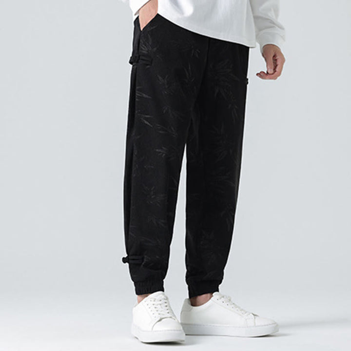 Buddha Stones Herbst Winter Bambus Herren Froschknopf Cordhose mit Taschen - image 14