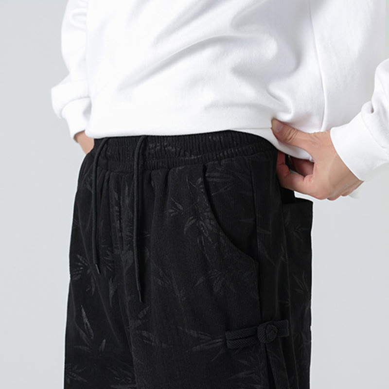 Buddha Stones Herbst Winter Bambus Herren Froschknopf Cordhose mit Taschen - image 17