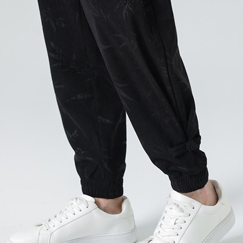 Buddha Stones Herbst Winter Bambus Herren Froschknopf Cordhose mit Taschen - image 19