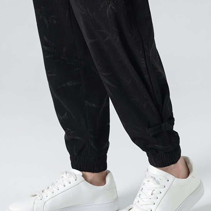 Buddha Stones Herbst Winter Bambus Herren Froschknopf Cordhose mit Taschen - image 19