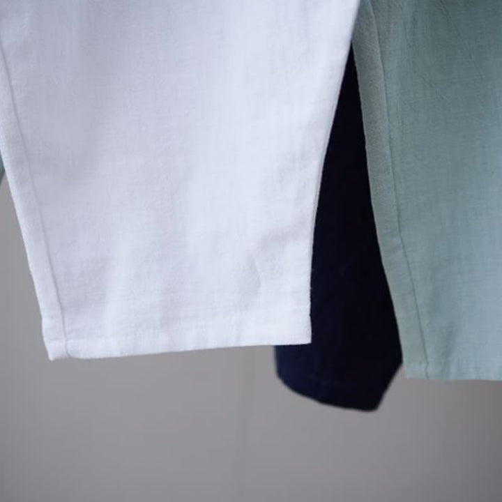 Buddha Stones - Haremshose für Herren aus einfarbigem Baumwoll-Ramie-Leinen mit elastischer Taille und Taschen - image 32