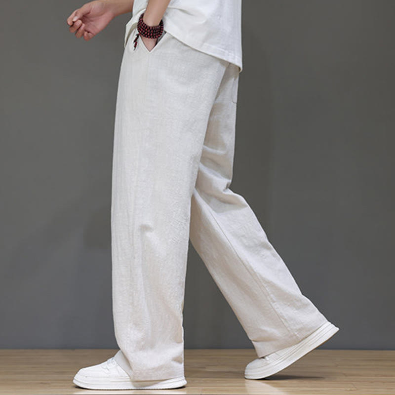 Buddha Stones Sommer-Herrenhose mit geradem Bein und Taschen - image 15